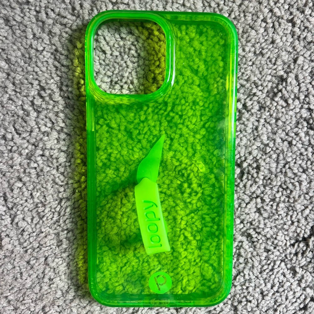 Clear Neon green iPhone 13 Pro Max Loopy case